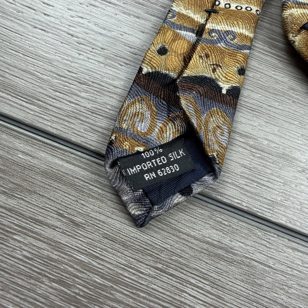 J Garcia Men's 100% Silk Abstract Design Neck Tie Multicolor 3.5